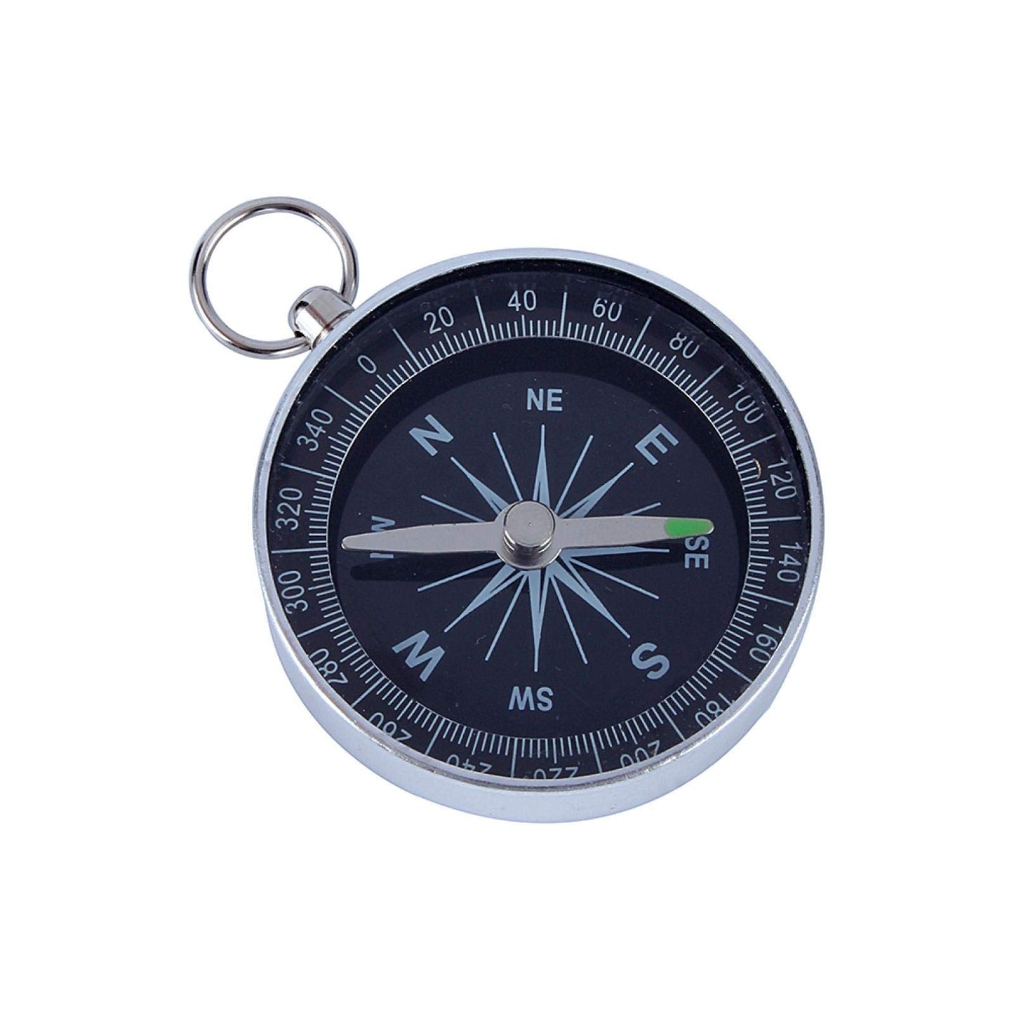 Camping Compass Silver Portable Pocket