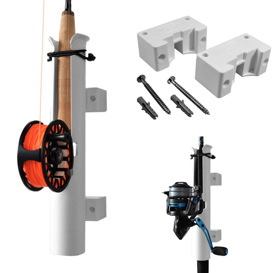 Rod-Runner Uni-Mount Rod Holder Combo | White | Fishing Rod Holder and Mount
