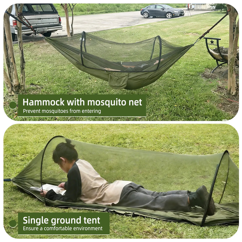 Pop-Up Camping Hammock with Mosquito Net and Straps photo 5