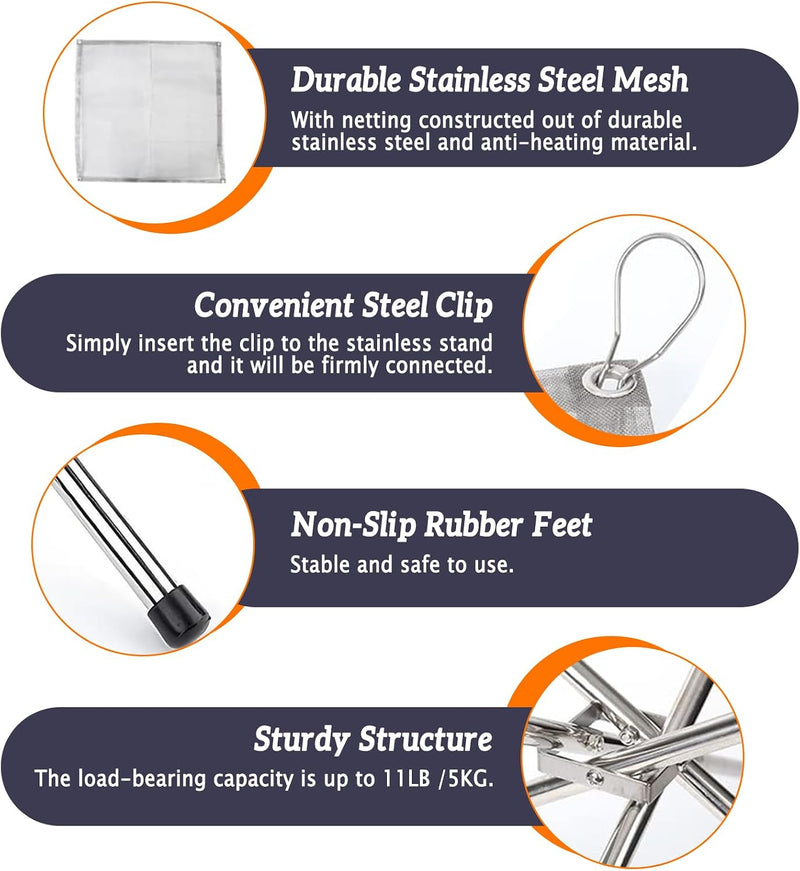 Portable Fire Pit for Camping, 22 in Foldable Stainless Steel photo 4