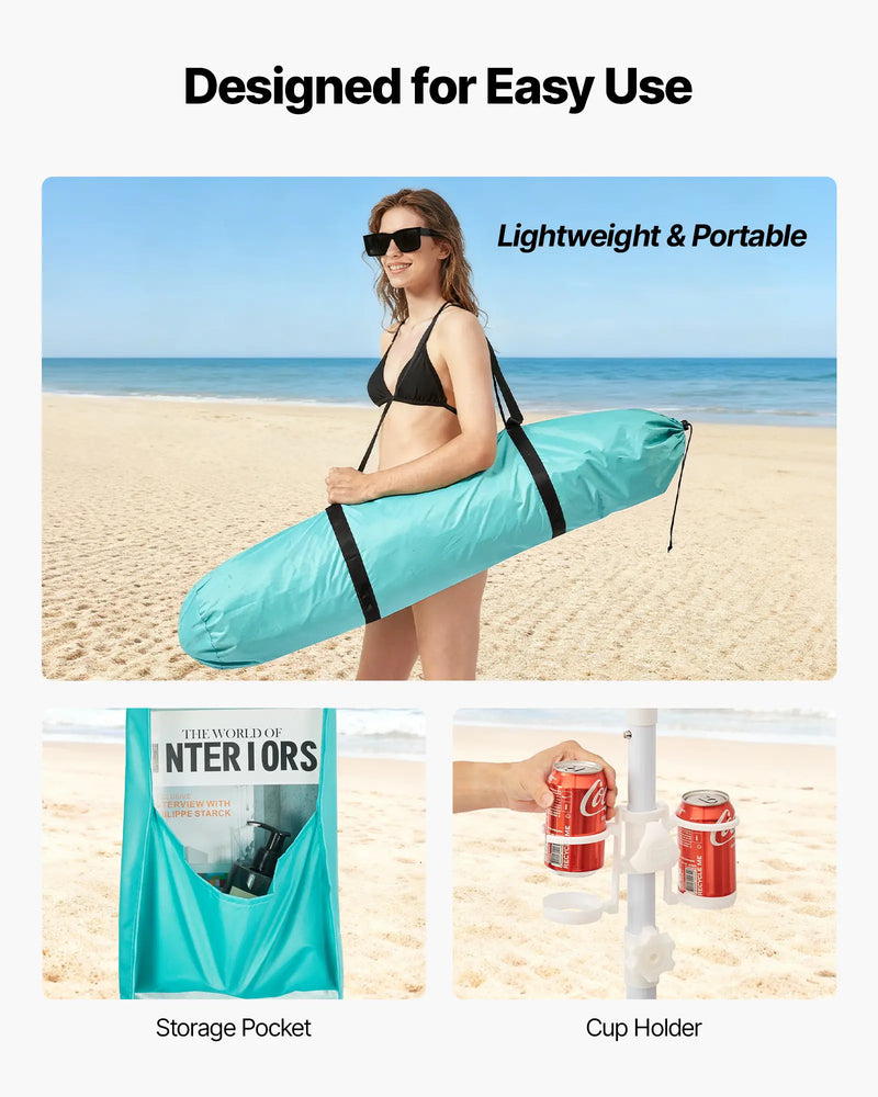 8x8 ft Beach Cabana Sun Shelter, UPF 50+ photo 6
