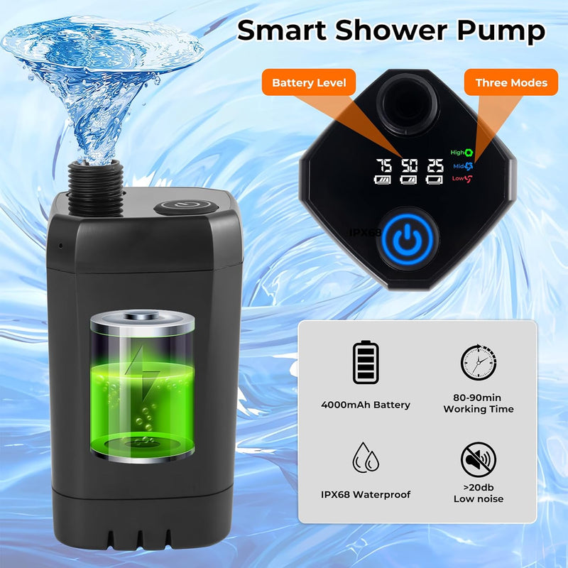 Portable Camping Shower Kit with 1500W Heater and Tent photo 5