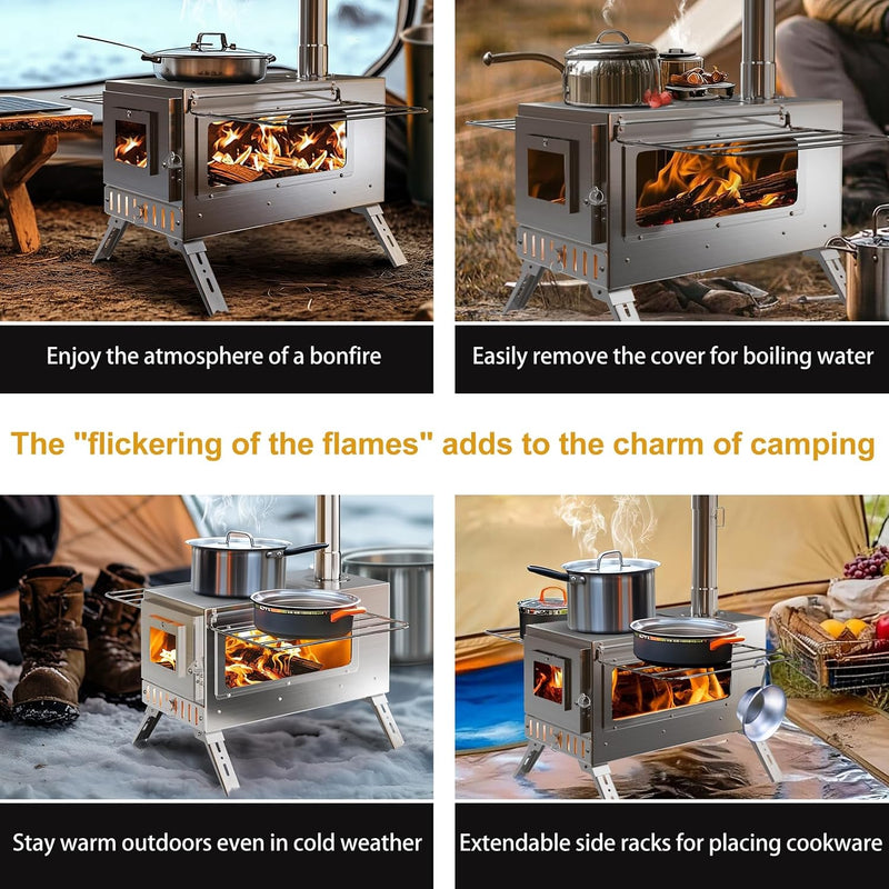 Hot Tent Wood Stove, Portable Stainless Steel Camping Stove photo 8