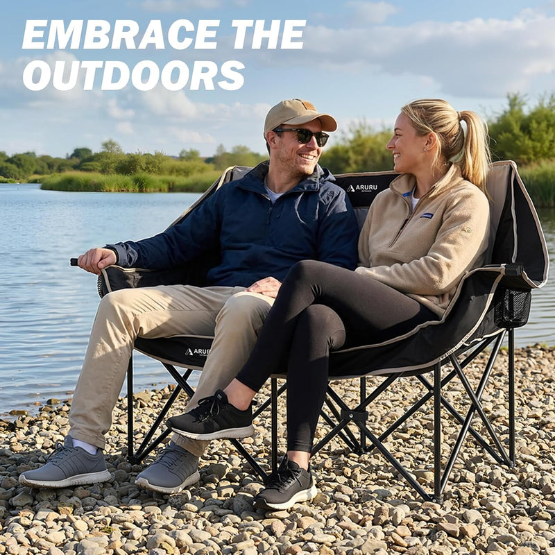 Double Camping Chair Loveseat, Padded, 600 lb Capacity photo 8
