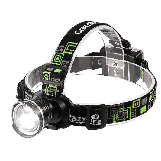 CrazyFire LED Headlamp Super Bright Headlamp Headlight Flashlight 3 Modes Zoomable Headlamps for RuningHikingCampingFishingHunting(Black)