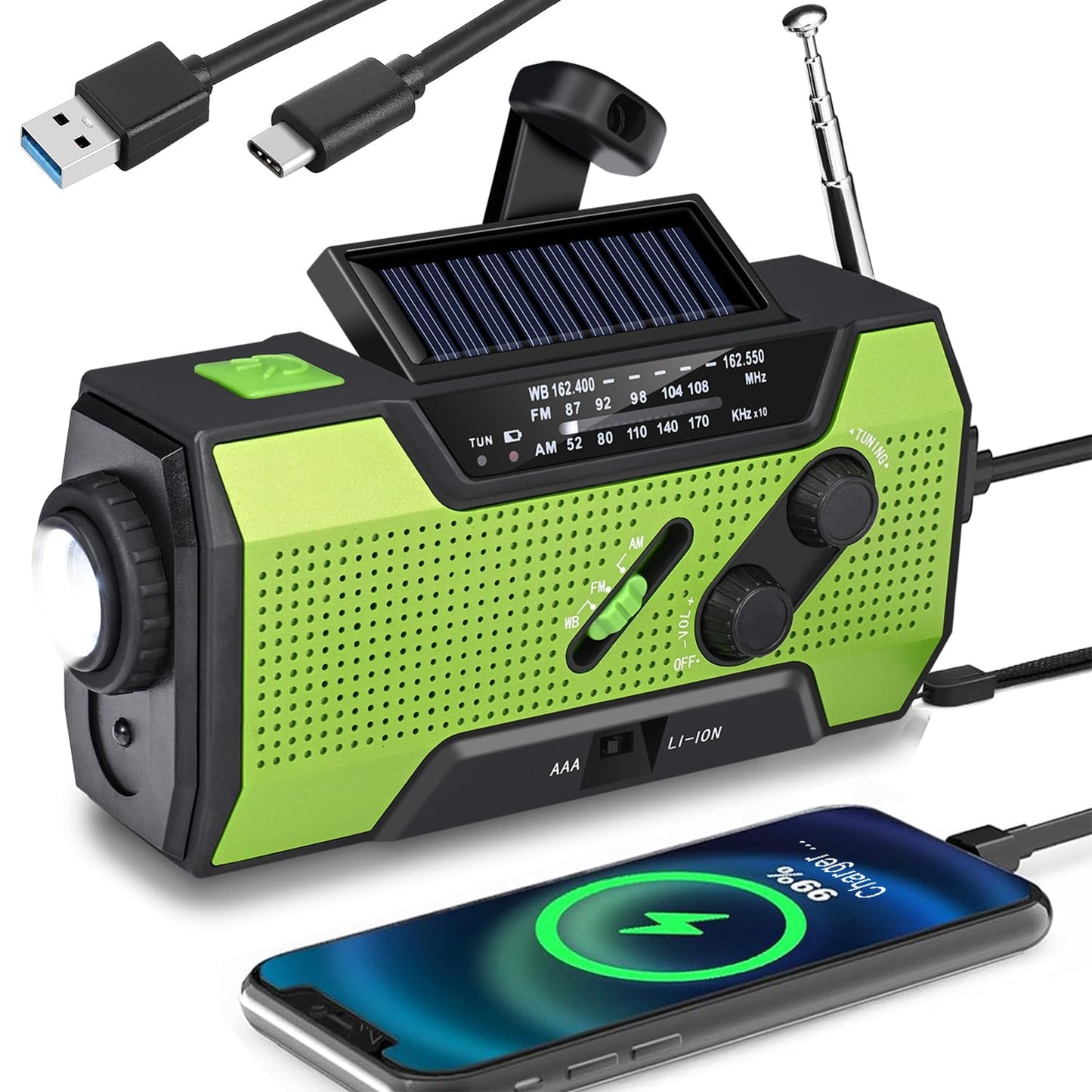 WenBelle Emergency Weather Radio Hand Crank Portable