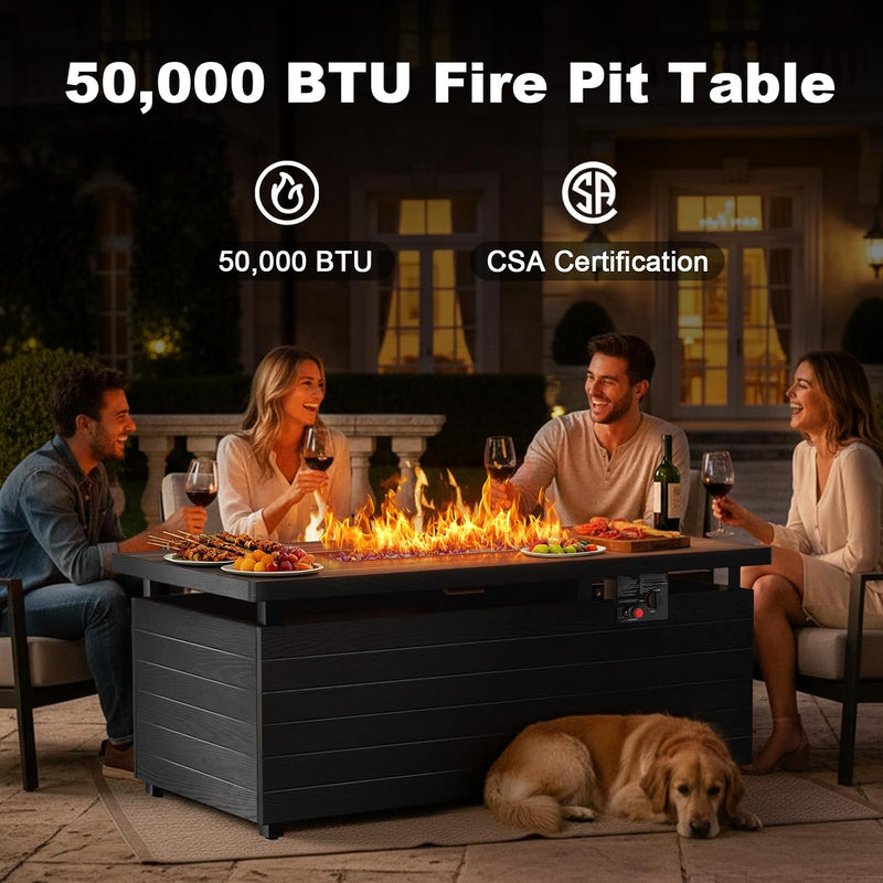 51 Inch Outdoor Propane Fire Pit Table, 50,000 BTU photo 3