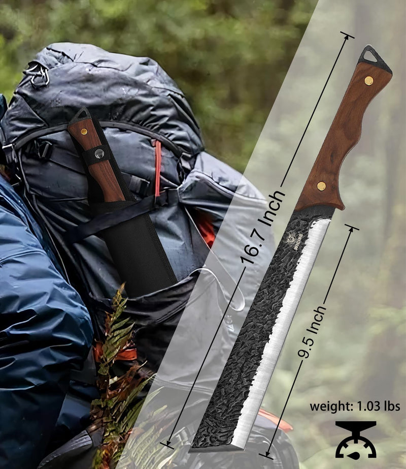 Machete, 16.7 in Full Tang with Nylon Sheath for Clearing Brush photo 2