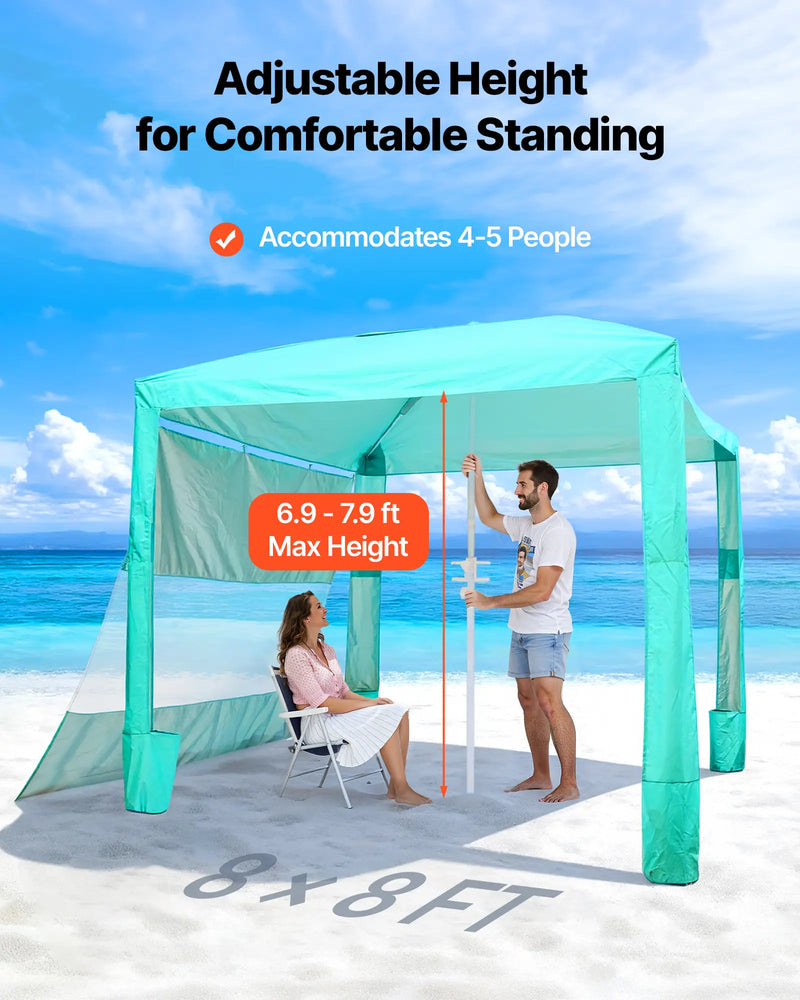 8x8 ft Beach Cabana Sun Shelter, UPF 50+ photo 2