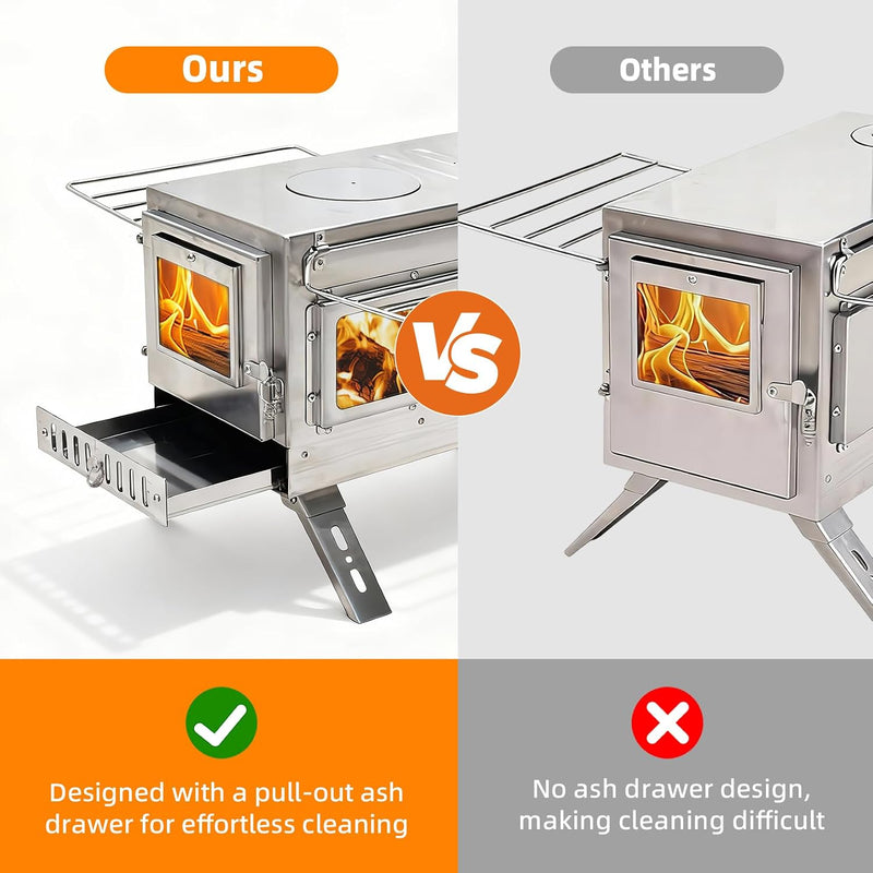 Hot Tent Wood Stove, Portable Stainless Steel Camping Stove photo 5