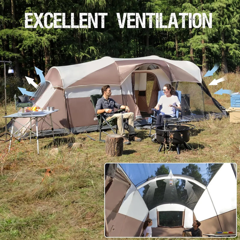 6 to 10 Person Tunnel Tent with Screen Room photo 5
