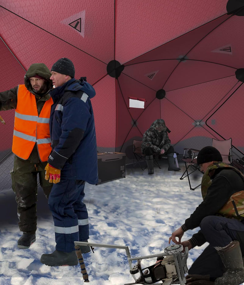 Pop Up Ice Fishing Shelter, Insulated 6 to 8 Person Hub photo 7