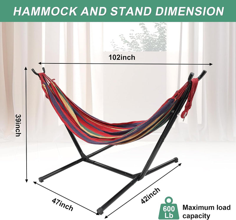 Portable Hammock with Stand, 2 Person, 600 lb Capacity photo 4