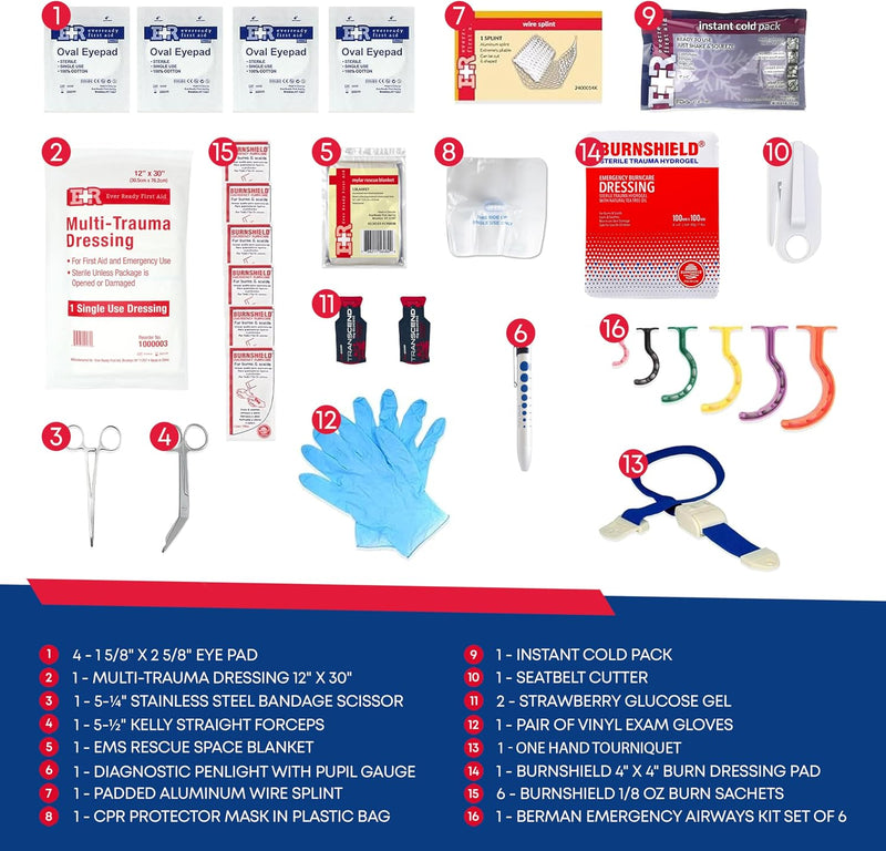 First Responder Trauma First Aid Kit, Fully Stocked Bag photo 6