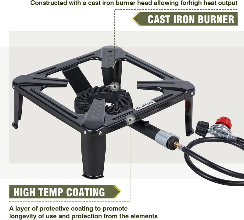 High Pressure Propane Burner with 16-Inch Steel Cooktop photo 4