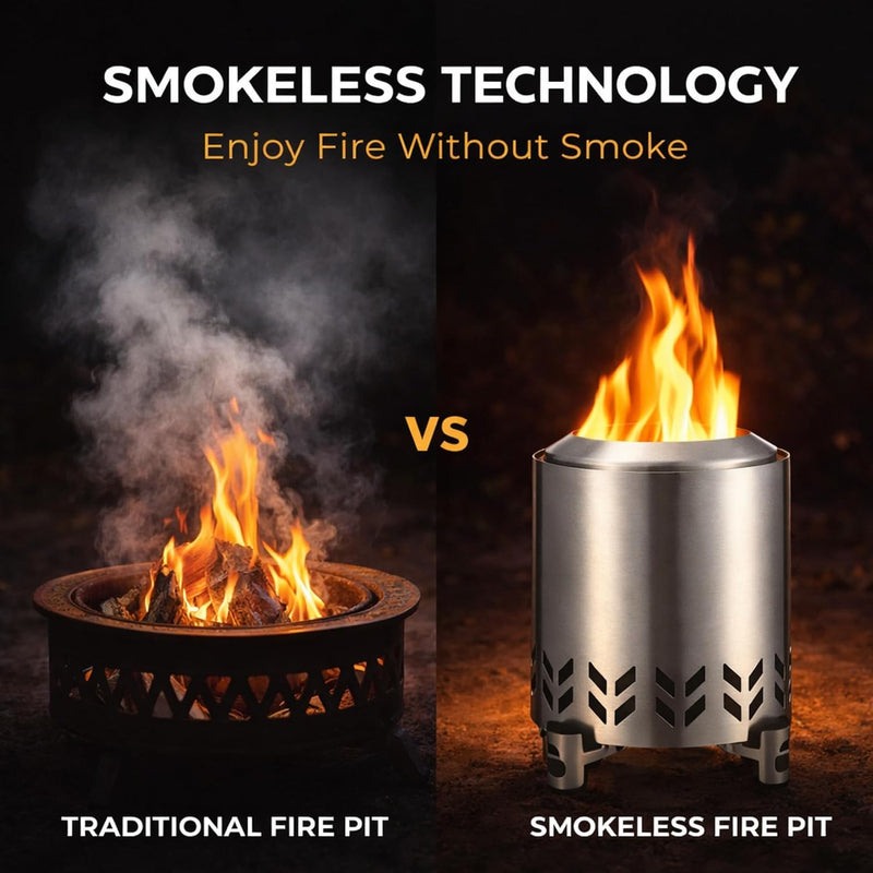 Portable Fire Pit, 7 in Double Wall 304 Stainless Fire Bowl photo 2