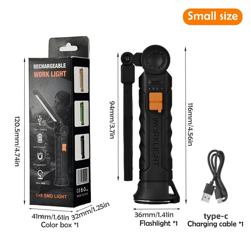 Magnetic COB Work Light, Rechargeable LED Lamp photo 2
