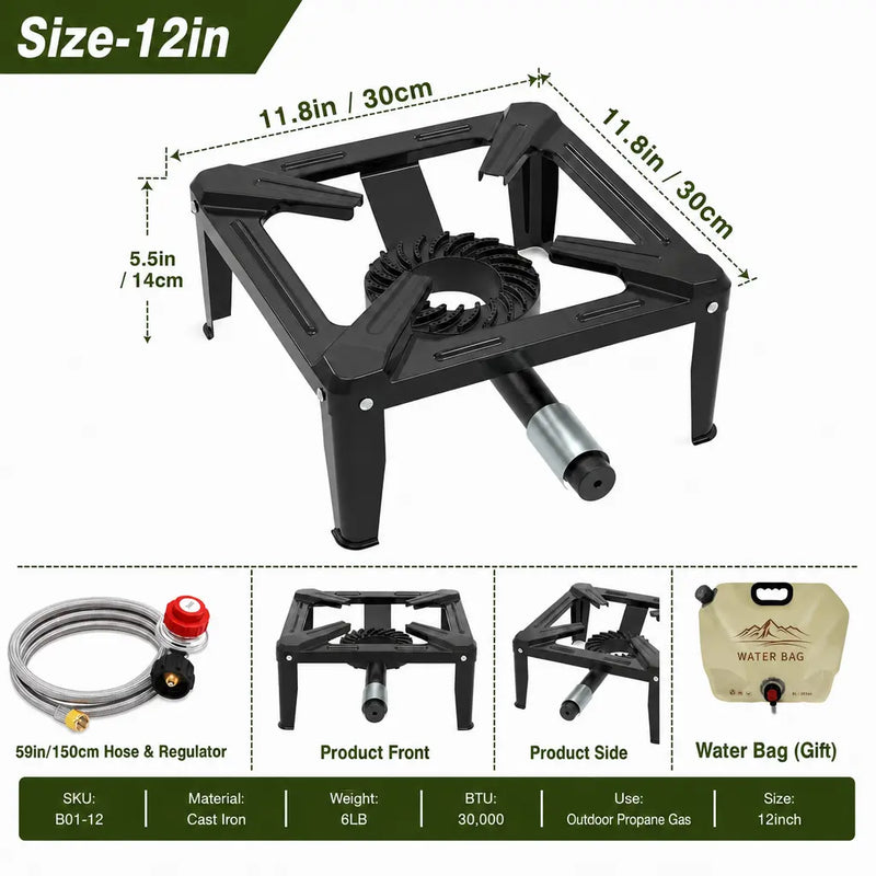 High-Pressure Single Propane Burner 60K/120K BTU photo 2