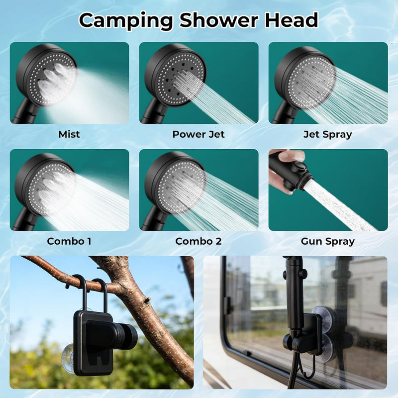 Portable Camping Shower Kit with 1500W Heater and Tent photo 10