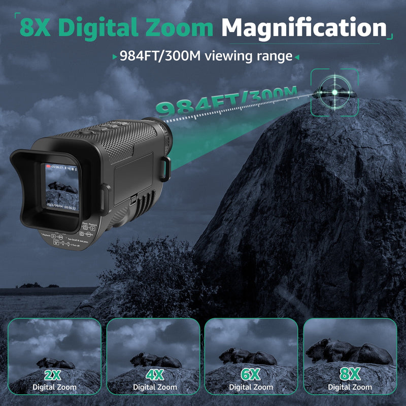 Digital Night Vision Monocular, 8X Zoom, Photo and Video, 32GB photo 5