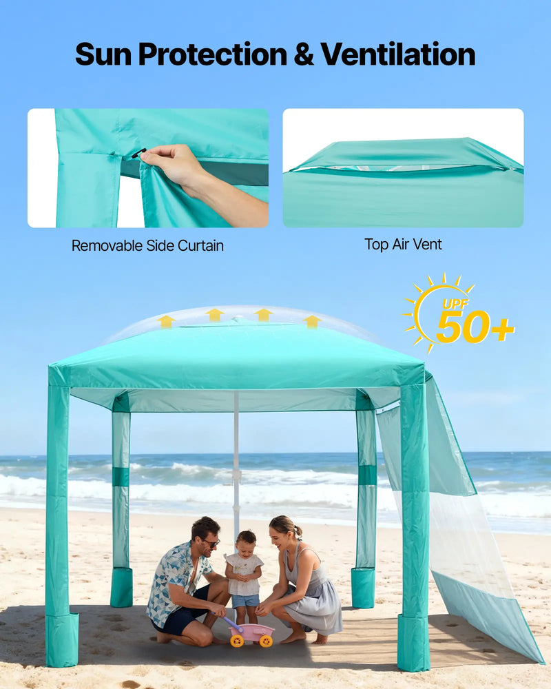8x8 ft Beach Cabana Sun Shelter, UPF 50+ photo 4