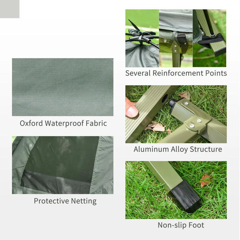 Outsunny Folding Camping Cot Set with Tent and Sleeping Bag photo 2