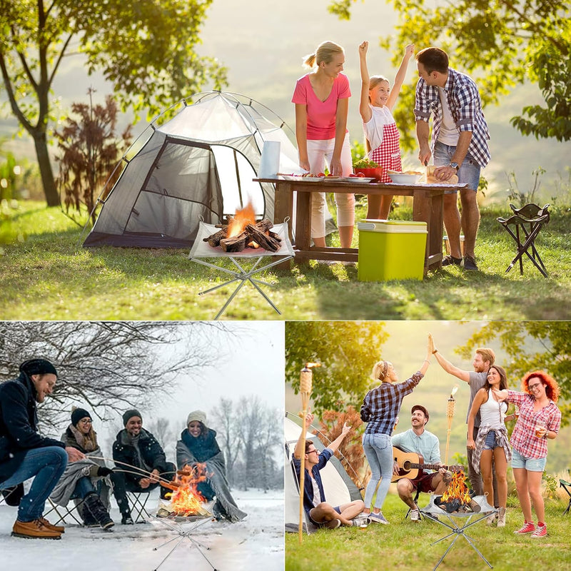 Portable Fire Pit for Camping, 22 in Foldable Stainless Steel photo 8