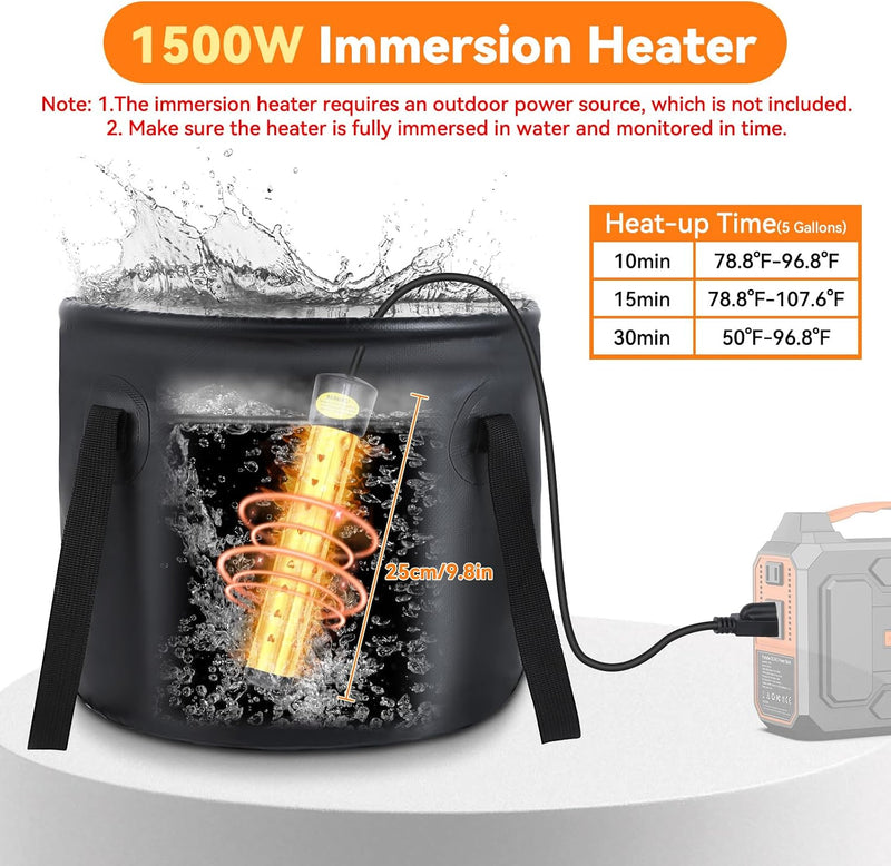 Portable Camping Shower with Heater, 7800mAh Rechargeable Pump photo 4