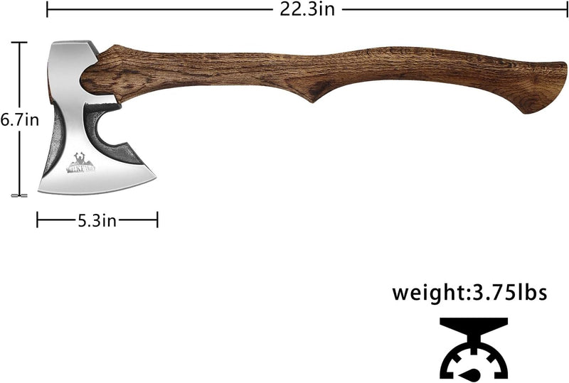 Splitting Axe, Forged Carbon Steel Camping Axe with Sheath photo 4