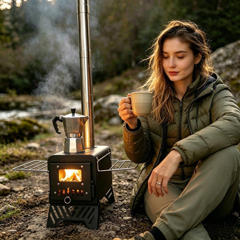 Mini Wood Stove Kit for Hot Tents with Fire Mat and Tools photo 3