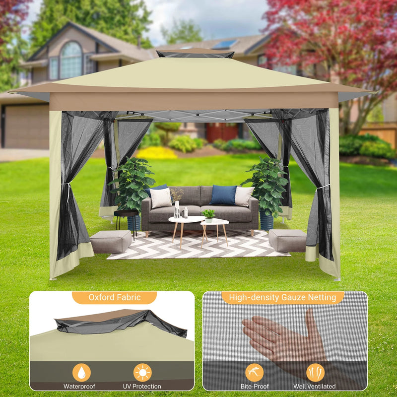 12x12 Pop Up Gazebo with Mosquito Netting, Vented Top Canopy photo 12