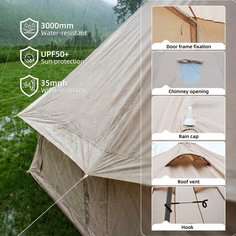 16.4 ft Bell Tent with Stove Jack, Sleeps 10 photo 8