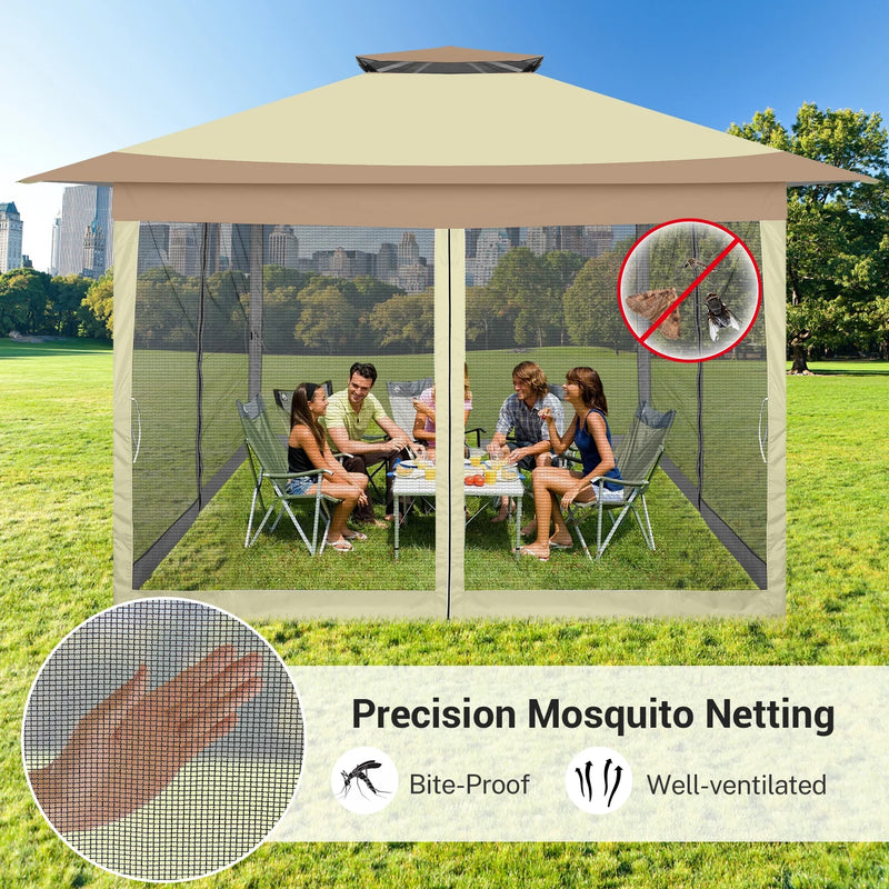 12x12 Pop Up Gazebo with Mosquito Netting, Vented Top Canopy photo 3