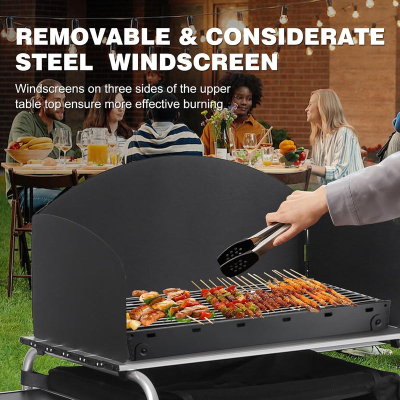 Folding Camp Kitchen Table with 3 Cupboards and Windscreen photo 8