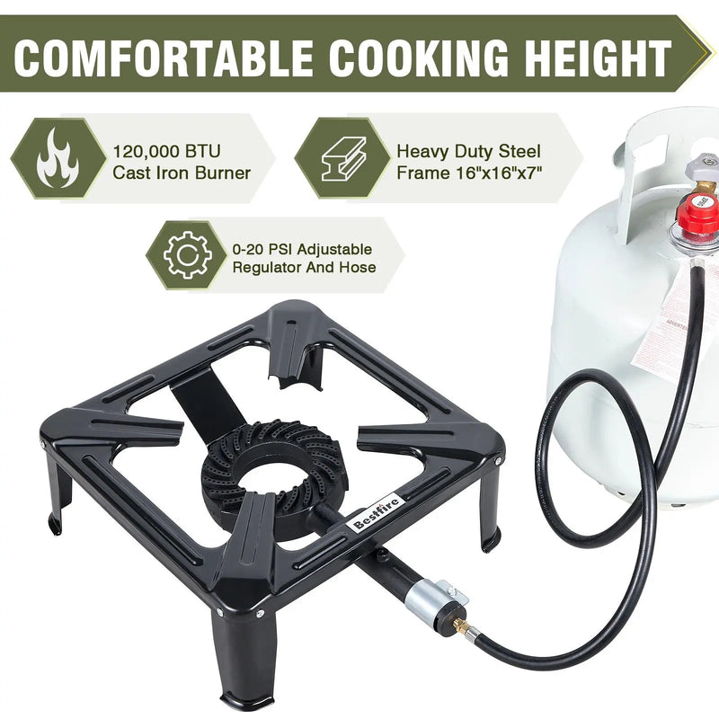 High-Pressure Single Propane Burner 60K/120K BTU photo 8