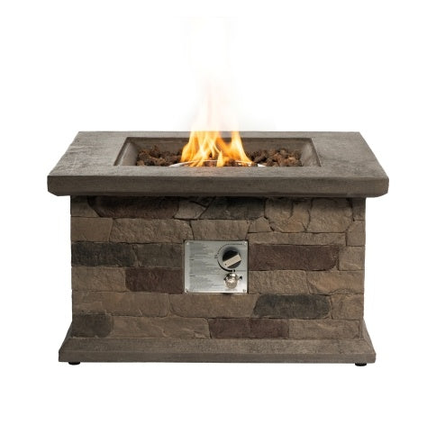Outdoor Propane Fire Pit Table 28-inch Imitation Stone
