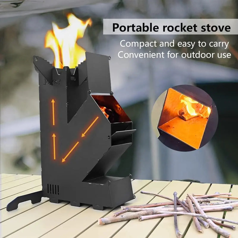B Brazify Steel Rocket Stove with Heat Shield and Bag photo 5