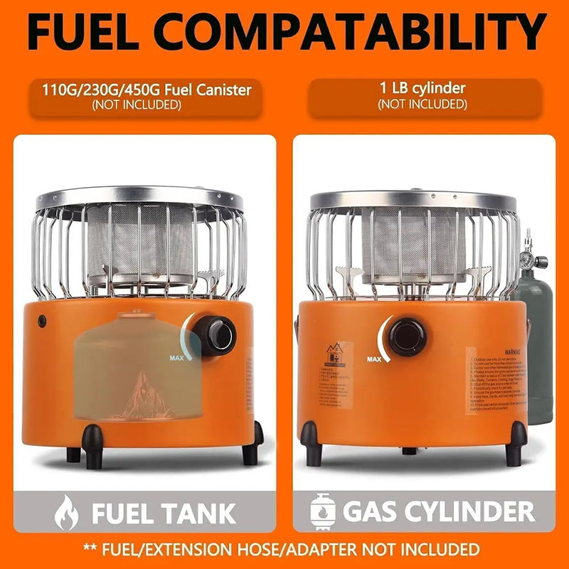 2-in-1 Portable Camping Gas Stove and Heater, 9000 BTU photo 8