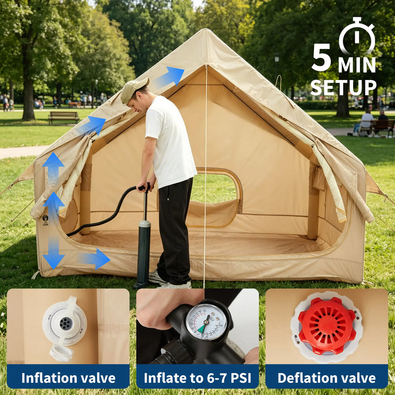 4-6 Person Inflatable Tent with Stove Jack photo 2