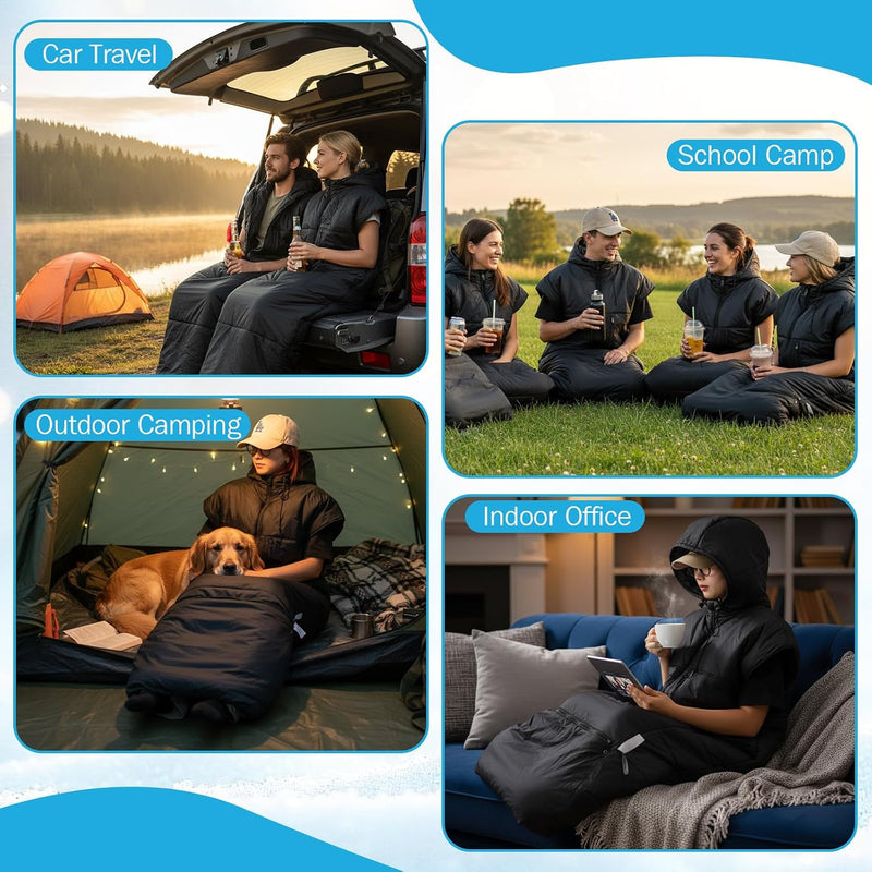 0 Degree Wearable Sleeping Bag with Hood, 74 in for Adults photo 3
