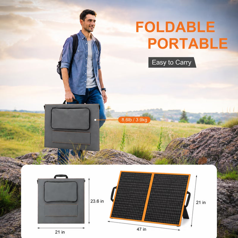 100W Portable Solar Panel, Foldable ETFE for Power Stations photo 5