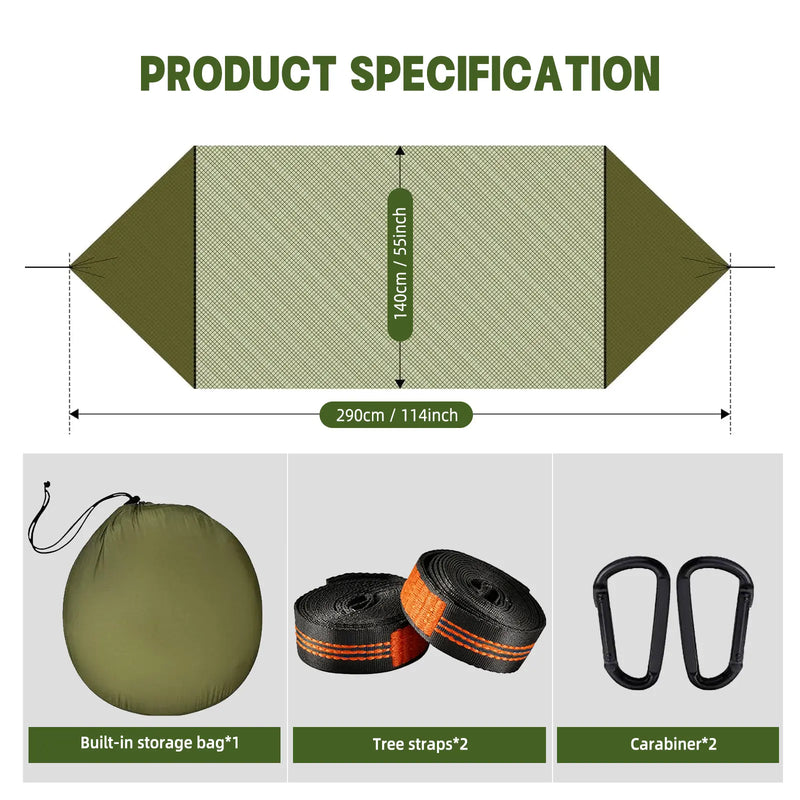 Pop-Up Camping Hammock with Mosquito Net and Straps photo 6