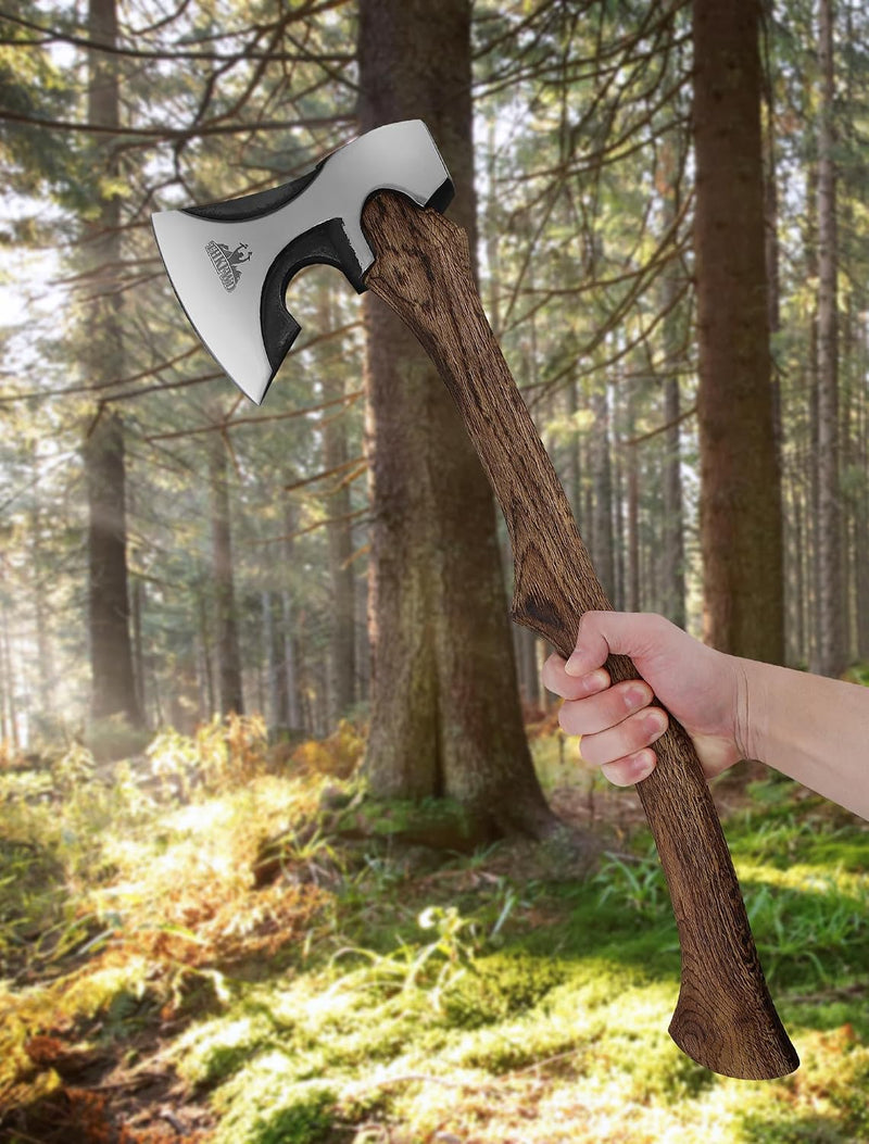 Splitting Axe, Forged Carbon Steel Camping Axe with Sheath photo 7