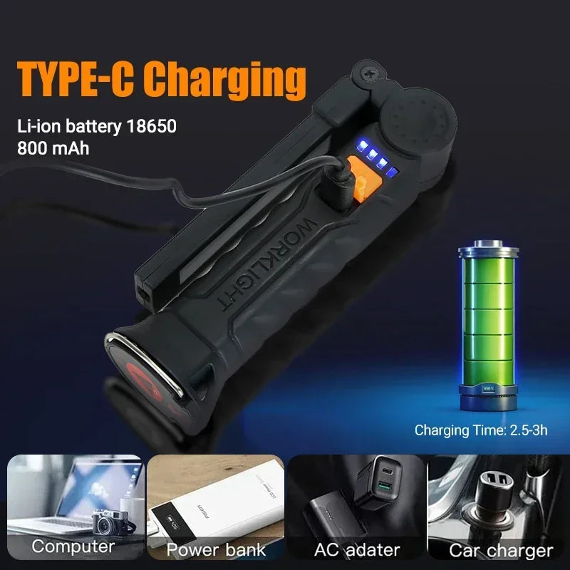 Magnetic COB Work Light, Rechargeable LED Lamp photo 8