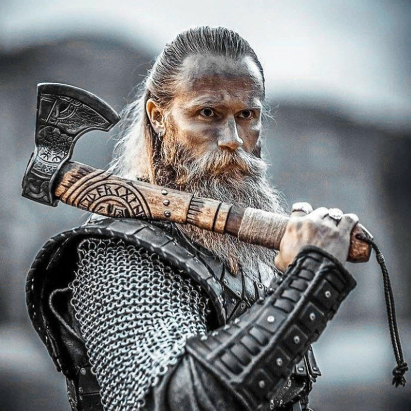Hand Forged Viking Axe with Leather Sheath, 20 in Bearded Axe photo 8