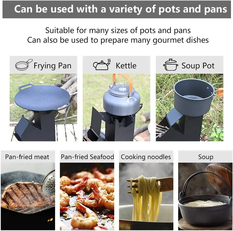 B Brazify Steel Rocket Stove with Heat Shield and Bag photo 3