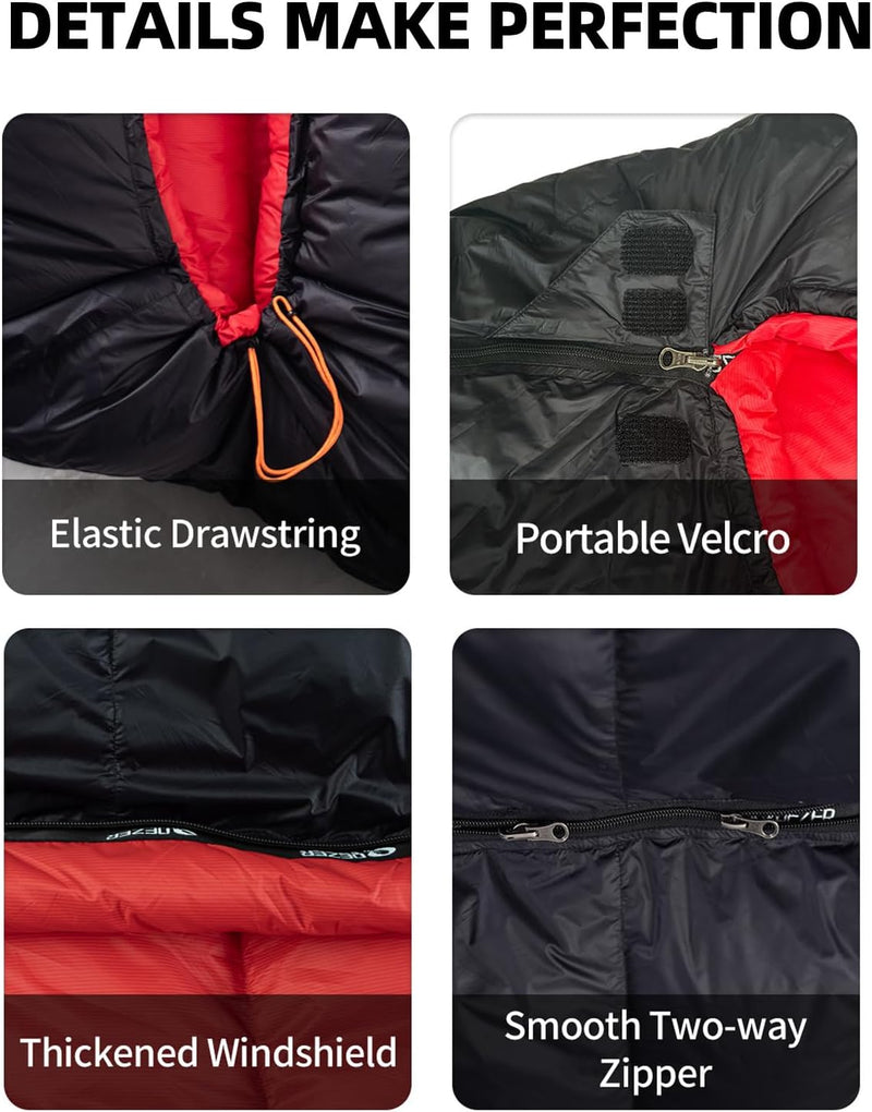 620 Fill Power Down Sleeping Bag for Backpacking and Camping photo 8
