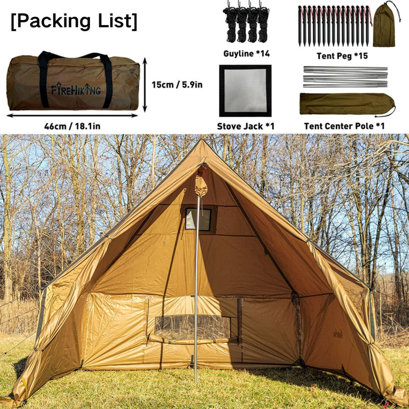 Hot Tent with Stove Jack, 1-2 Person 4-Season Tipi Tent photo 8