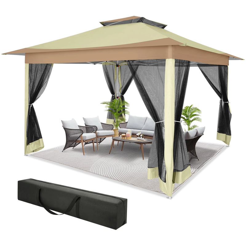 12x12 Pop Up Gazebo with Mosquito Netting, Vented Top Canopy photo 6