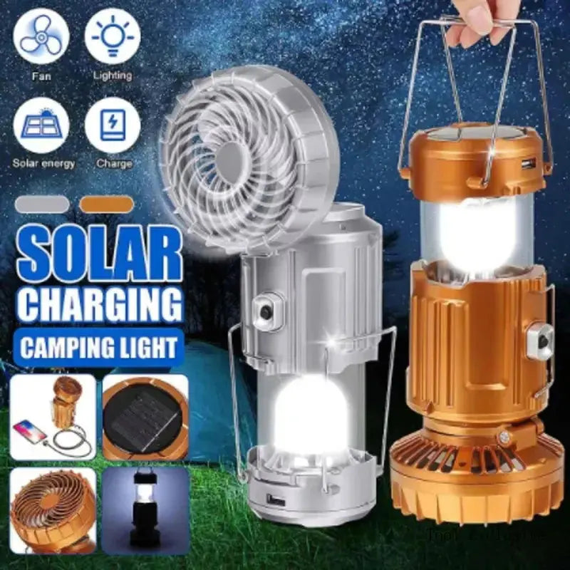 Solar Camping Lantern with Built-In Fan photo 3
